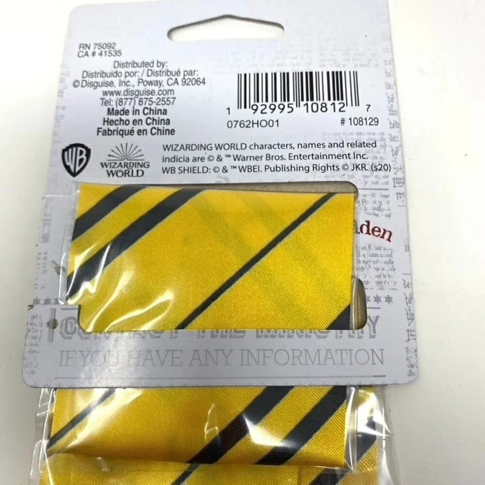 Disguise Adult Harry Potter Hufflepuff Halloween Costume Tie